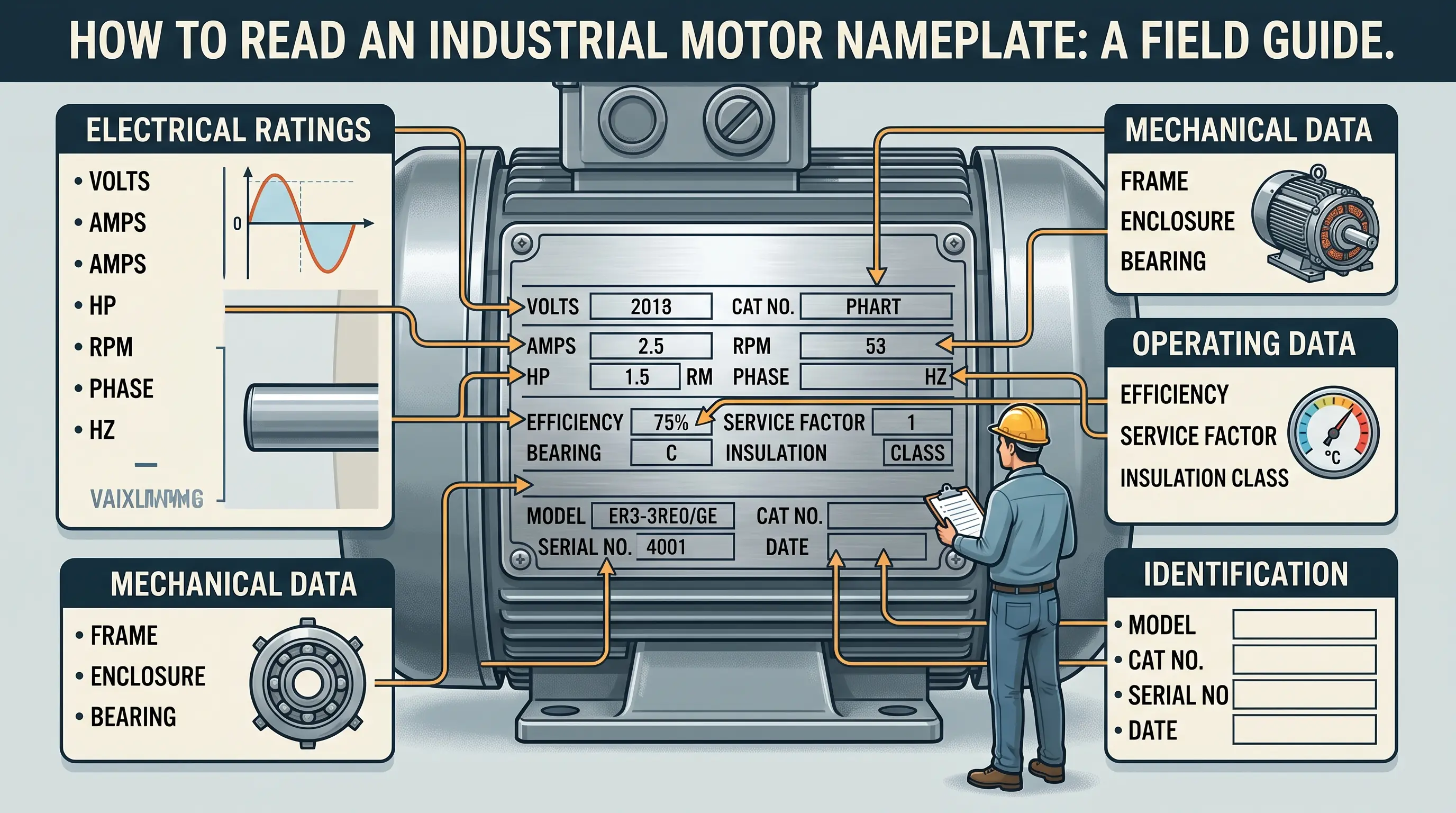 How to Read an Industrial Motor Nameplate: A Field Guide